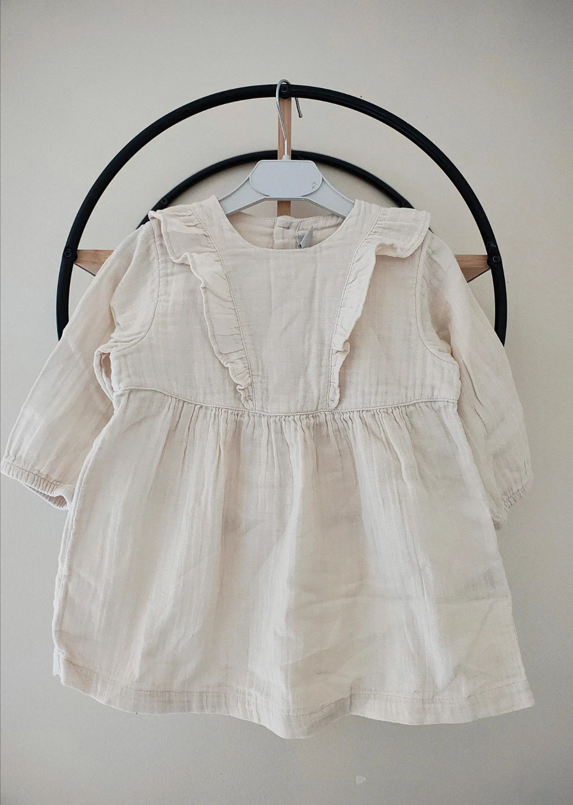 18 mois robe en gaz de coton petit bateau crème